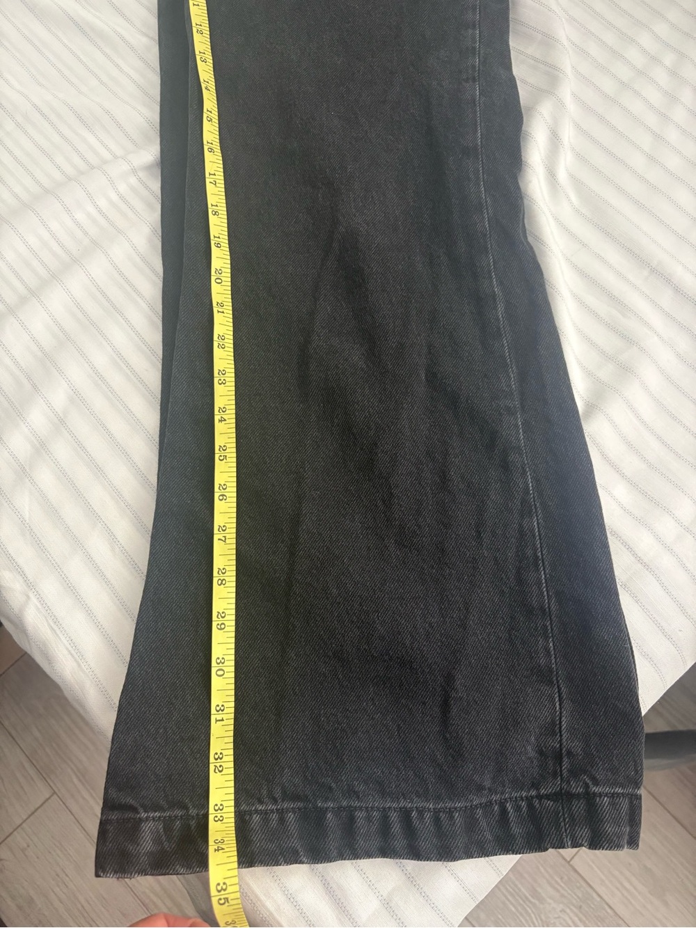 PAIGE Black Wide-Leg Jeans with High Rise - Picture 12 of 13